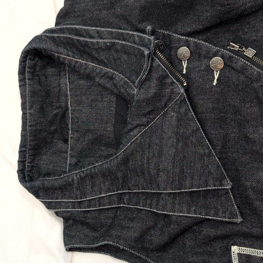 ART Ateliers Rare Toggery Stylish Women's Black Denim Vest size Medium - Picture 5 of 8
